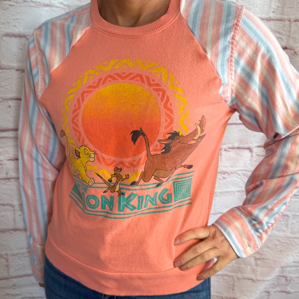 Upcycled Timon and Pumba sweatshirt